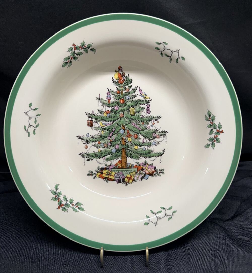 Spode Christmas Tree 11.5" Large Pasta/Vegetable Serving Bowl Round England VTG